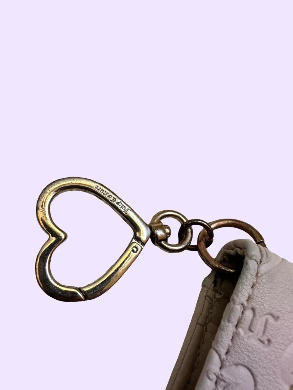 Y2K Juicy Couture Upgrade U Card Case Wallet Powder Pink Blush Heart Keyring